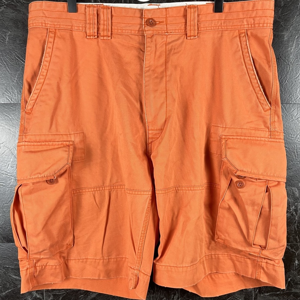 Polo Ralph Lauren Men's Orange Vtg Cargo Shorts Size 36 -Flaws